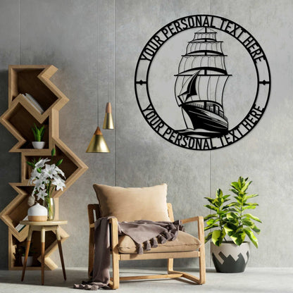 Personalized Tall Ship Metal sign. Custom Sailor Wall Decor Gift. Marine Wall Hanging. Seaman Gift. Boat Lover Display. Boat Wall Decoration