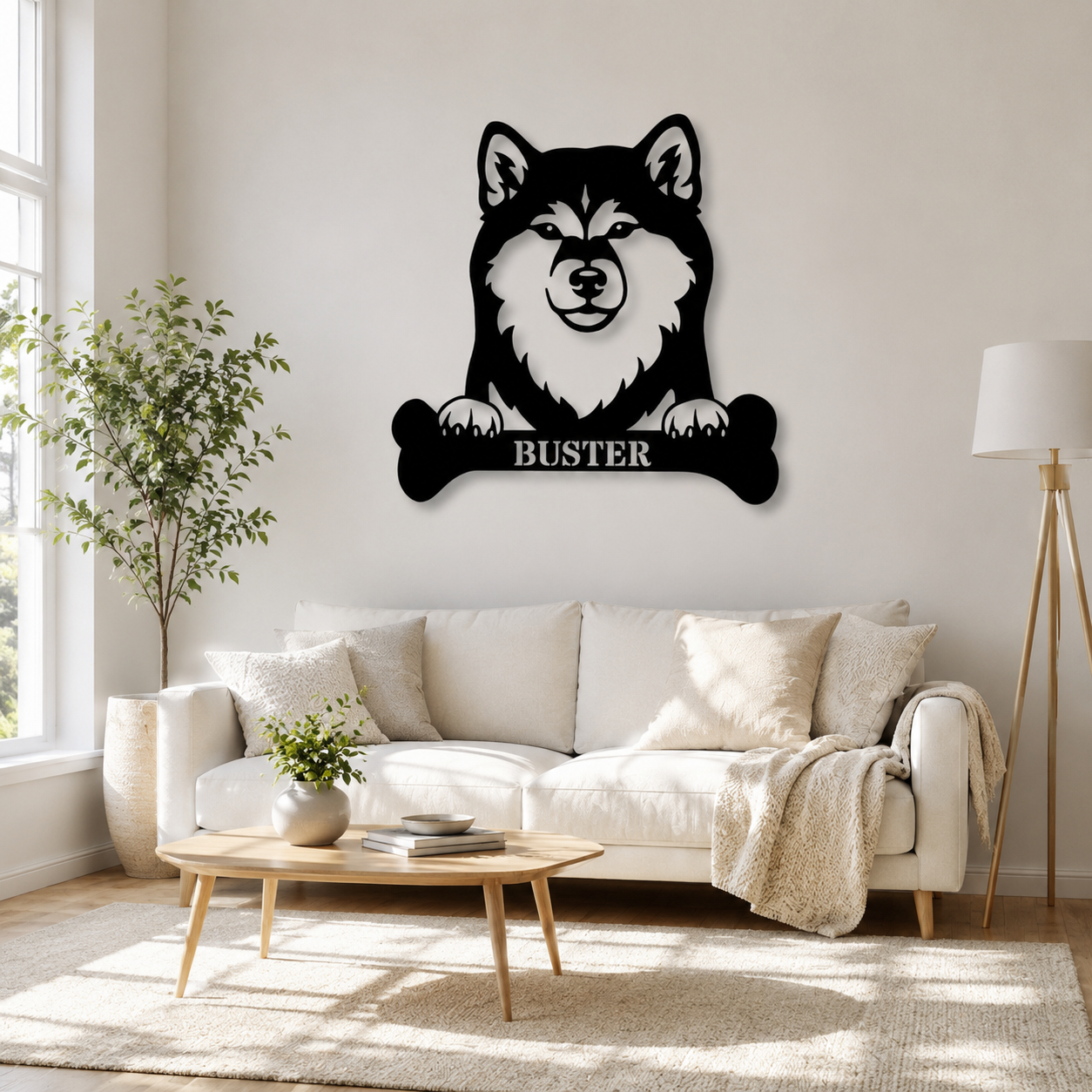 Personalized Shiba Inu Dog Bone Name Metal Sign. Funny Custom Dog Wall Decor Gift