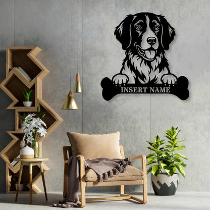 Personalized Small Munsterlander With Bone Metal Sign. Custom Dog Name Decor