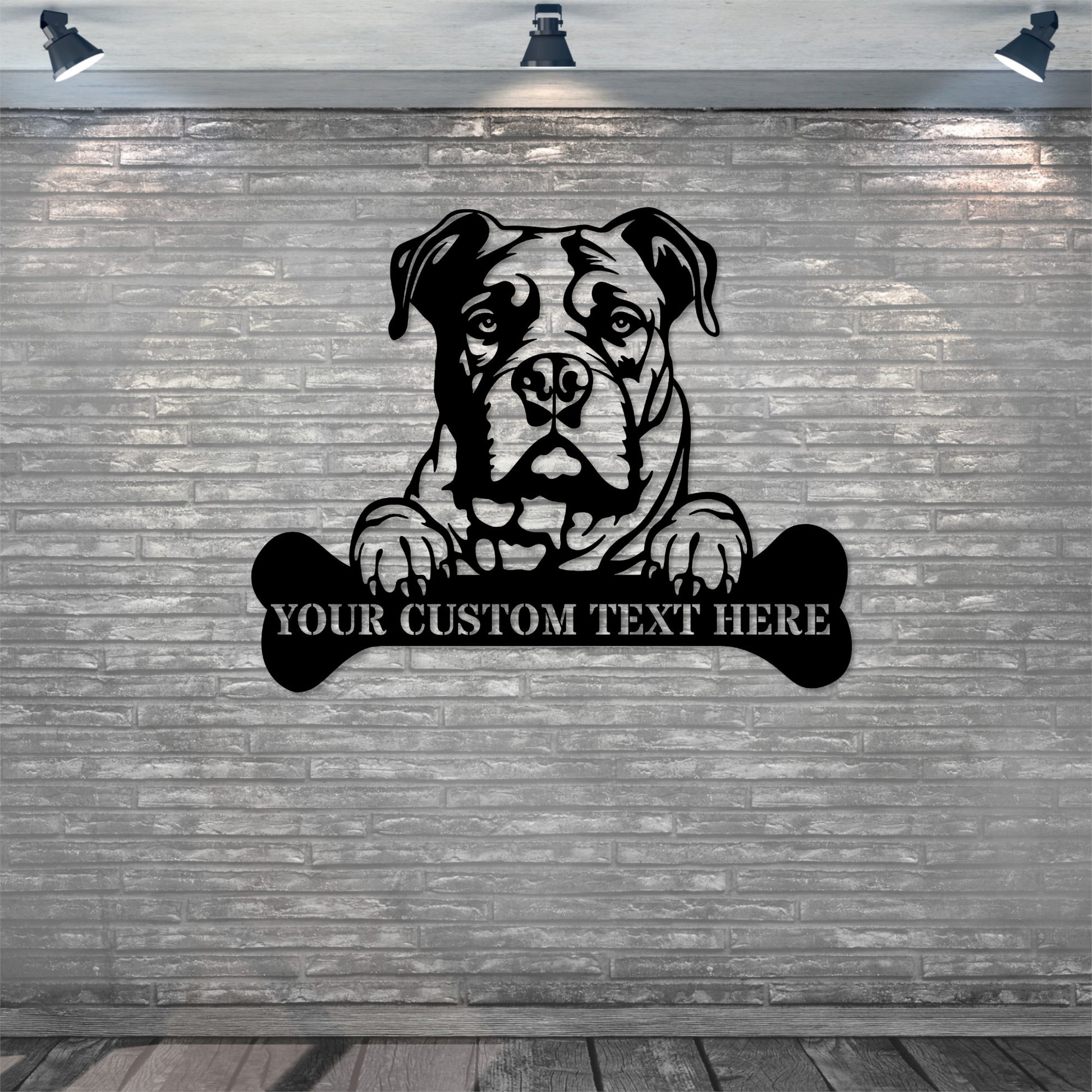 Personalized American Bulldog Name Metal Sign. Customizable Dog Owner Wall Decor Gift