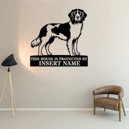 Personalized Small Munsterlander Guard Metal Sign. Custom Dog Name Wall Decor