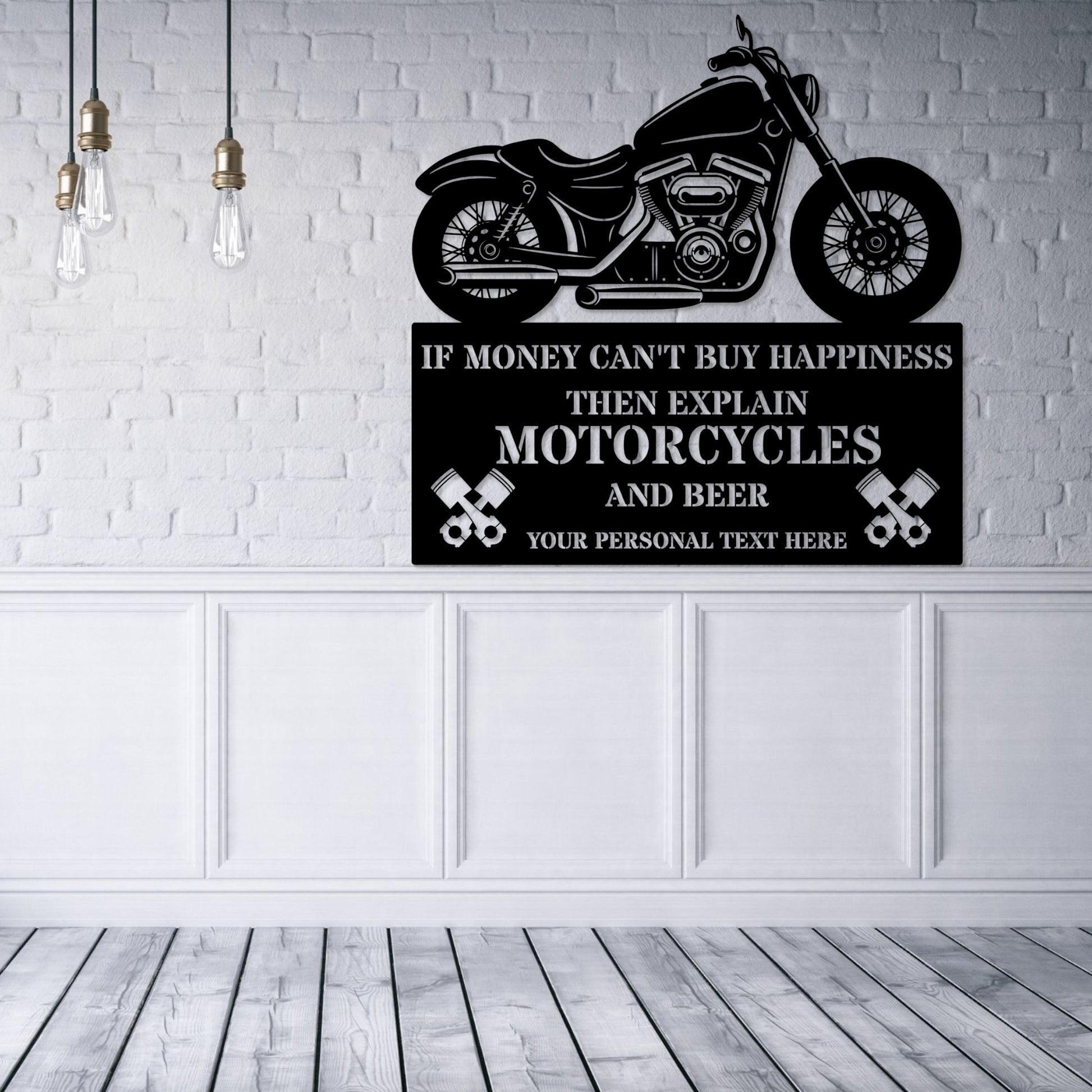 Personalized Motorcycle Name Metal Sign. Custom Biker Wall Decor Gift. Personal Vintage Motorbike Sign. Motorcyclist. Garage Wall Hanging