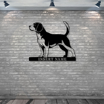 Personalized Beagle Metal Sign. Custom Dog Owner Wall Decor Gift