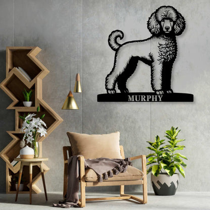 Personalized Poodle Dog Name Metal Sign. Custom Dog Owner Wall Decor Gift