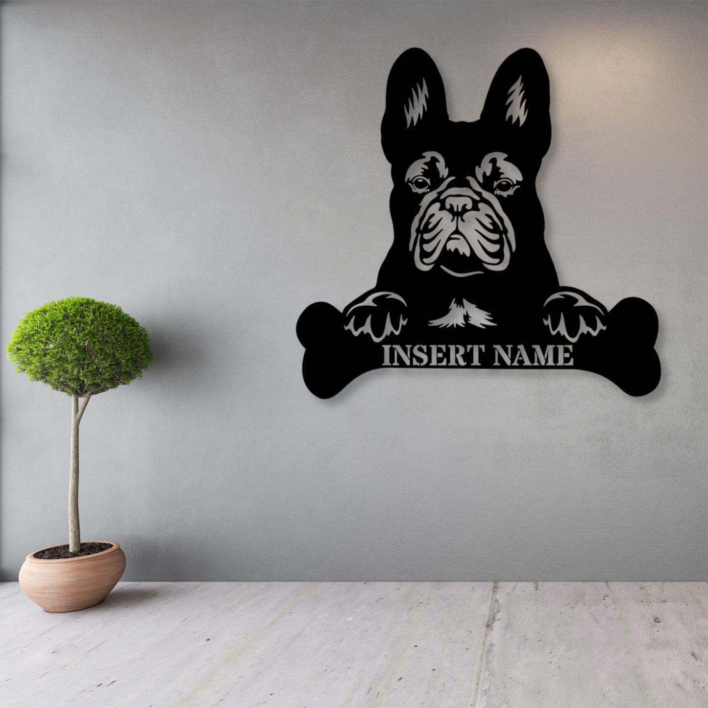 Personalized French Bulldog Name Metal Sign. Customizable Dog Owner Wall Decor Gift