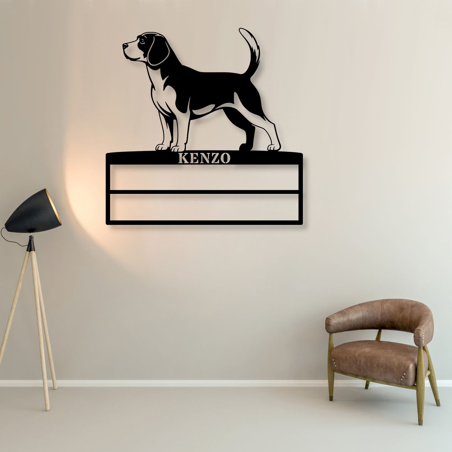 Personalized Beagle Rosette Metal Sign Champion Display