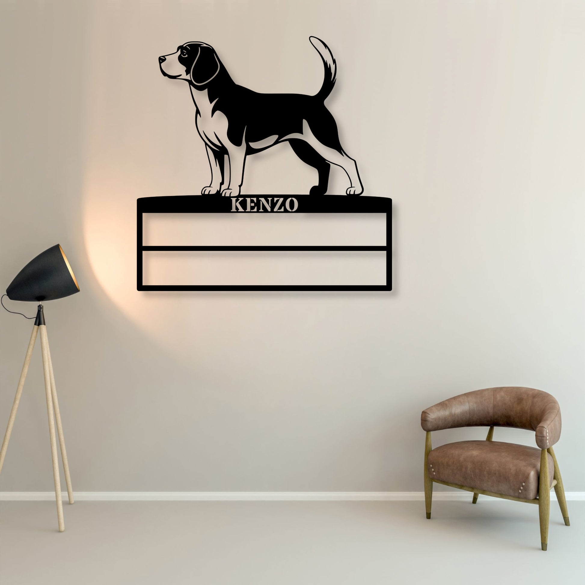 Personalized Beagle Rosette Metal Sign Champion Display