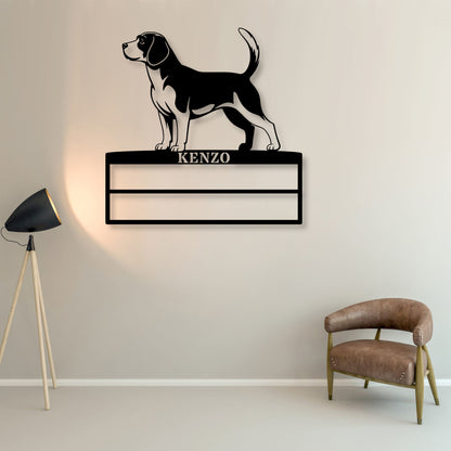 Personalized Beagle Rosette Metal Sign Champion Display