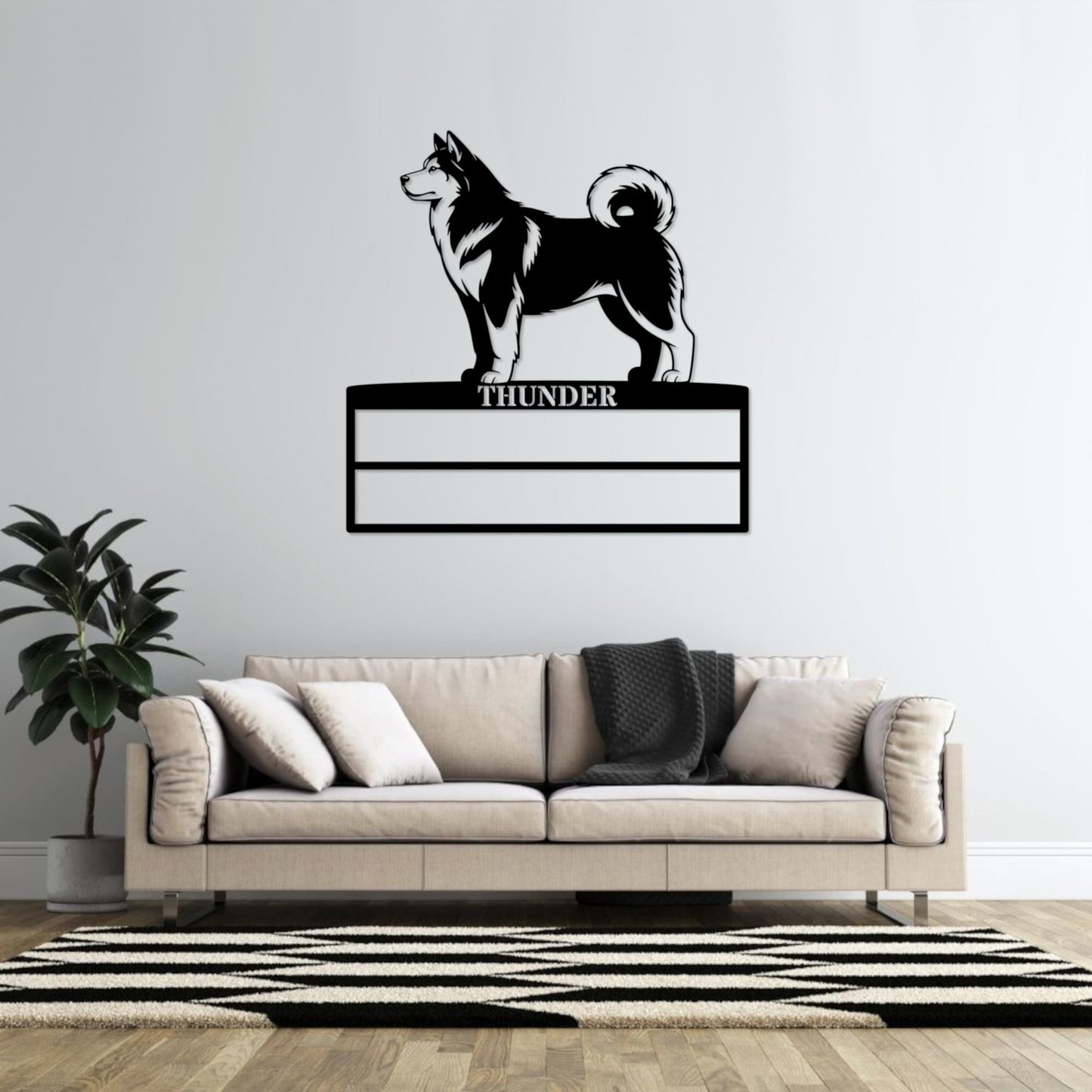 Personalized Alaskan Malamute Rosette Metal Sign Champion Display