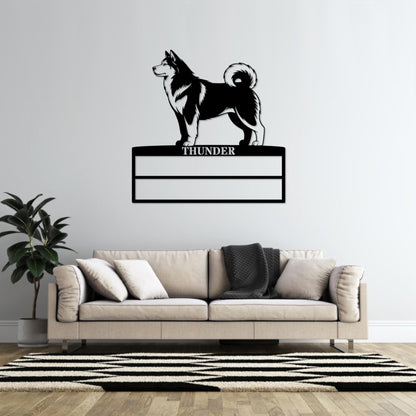 Personalized Alaskan Malamute Rosette Metal Sign Champion Display