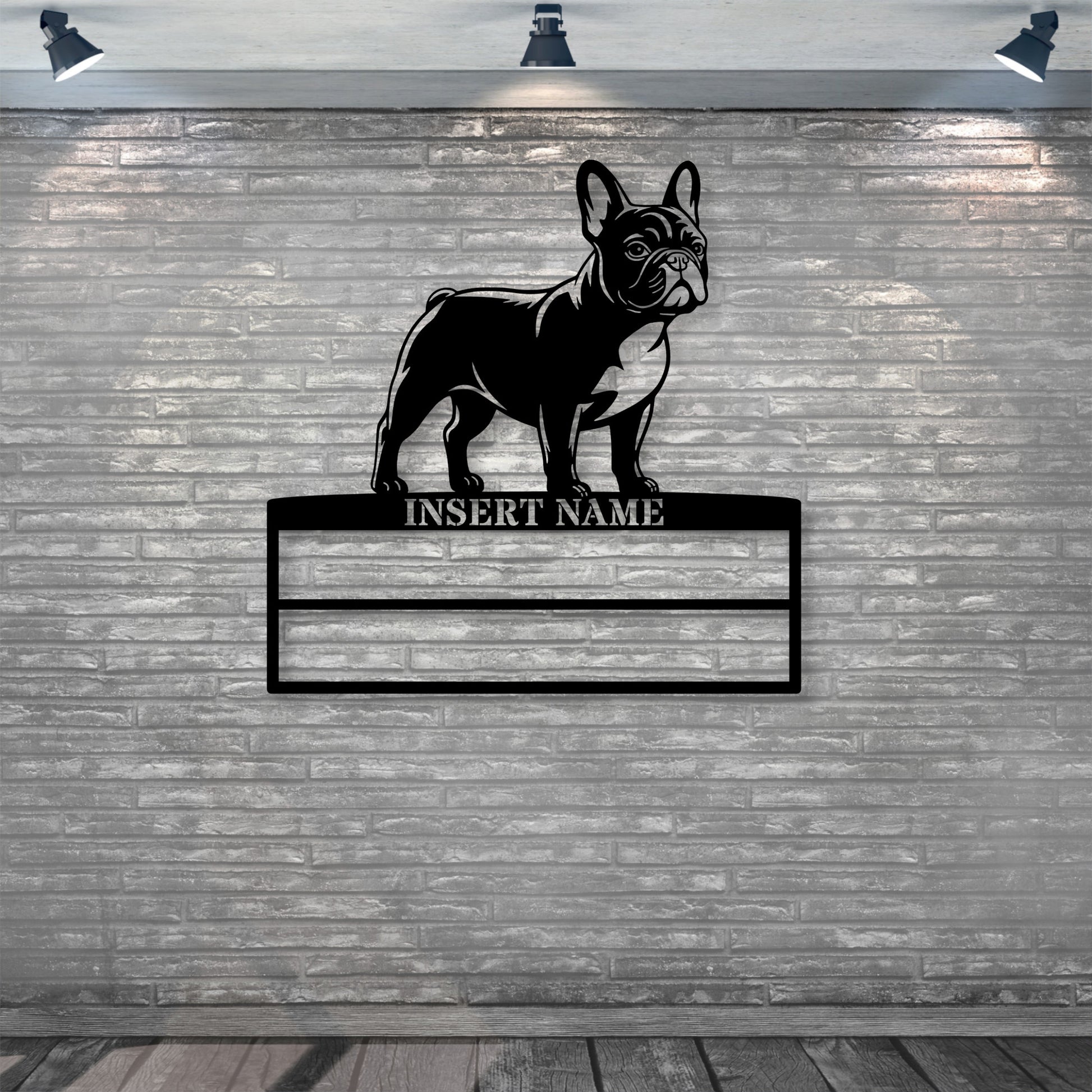 Personalized French Bulldog Rosette Metal Sign Champion Display