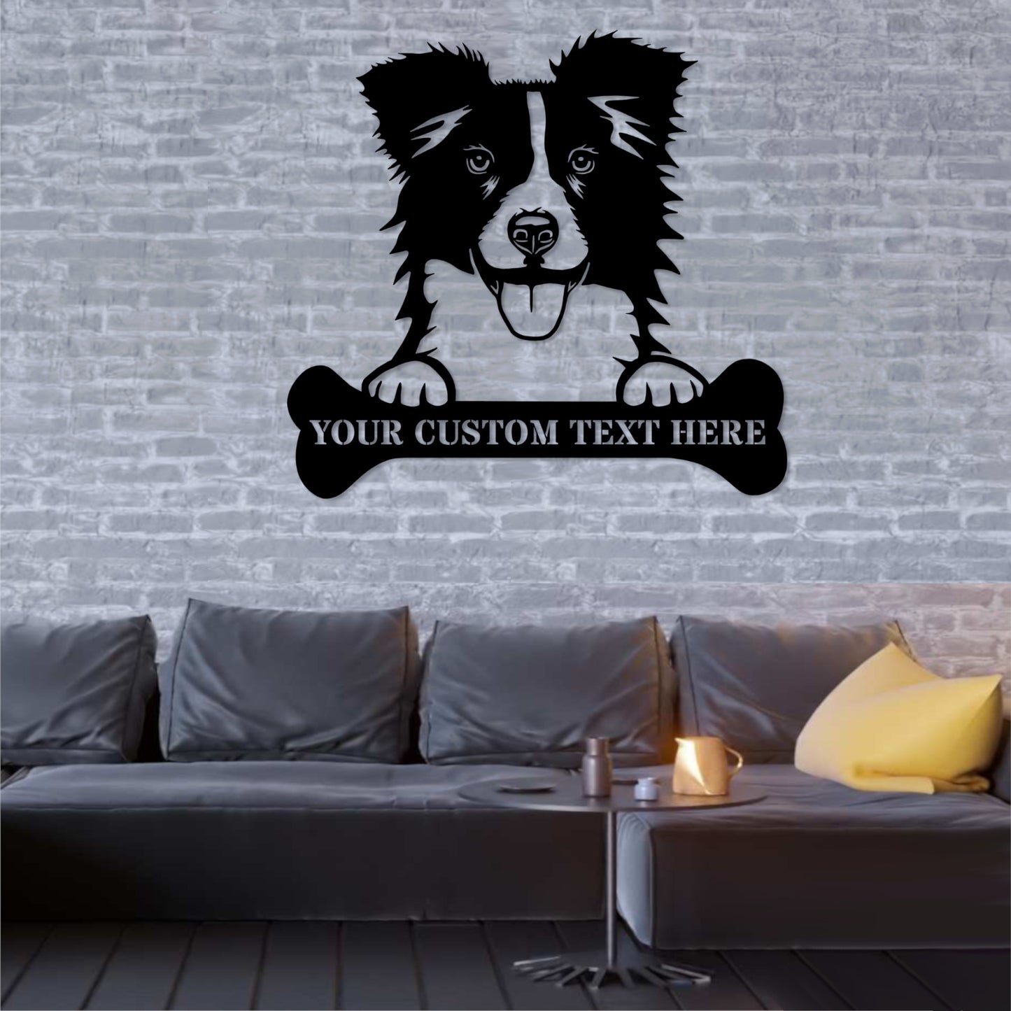 Personalized Border Collie Name Metal Sign. Customizable Dog Owner Wall Decor Gift