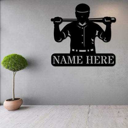 Personalized Softball Player Name Metal Sign. Custom Baseball Lover Wall Decor Gift. Kids Room Wall Hanging. Customized Sports Birthday Gift