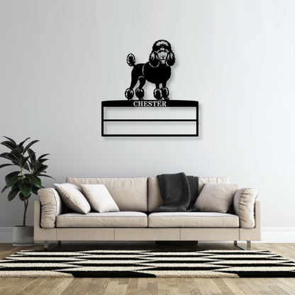 Poodle Personalized Rosette Metal Sign. Custom Dog Champion Ribbon Display