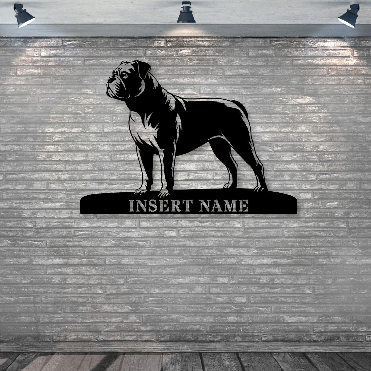 Personalized American Bulldog Metal Sign. Custom Dog Owner Wall Decor Gift