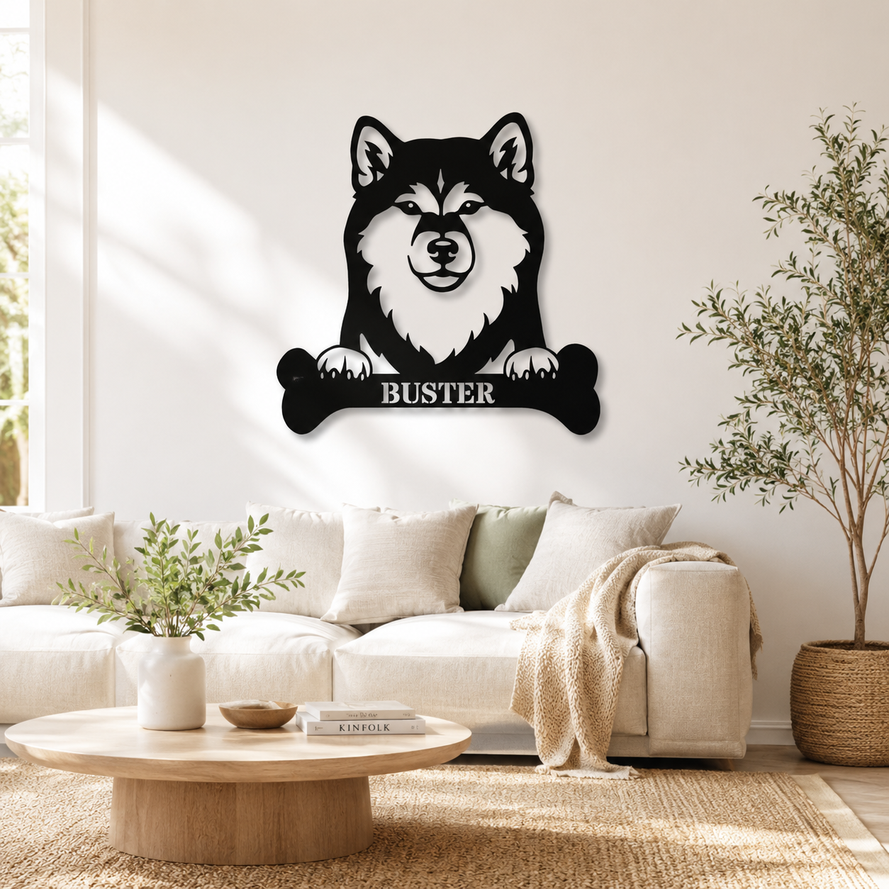 Personalized Shiba Inu Dog Bone Name Metal Sign. Funny Custom Dog Wall Decor Gift