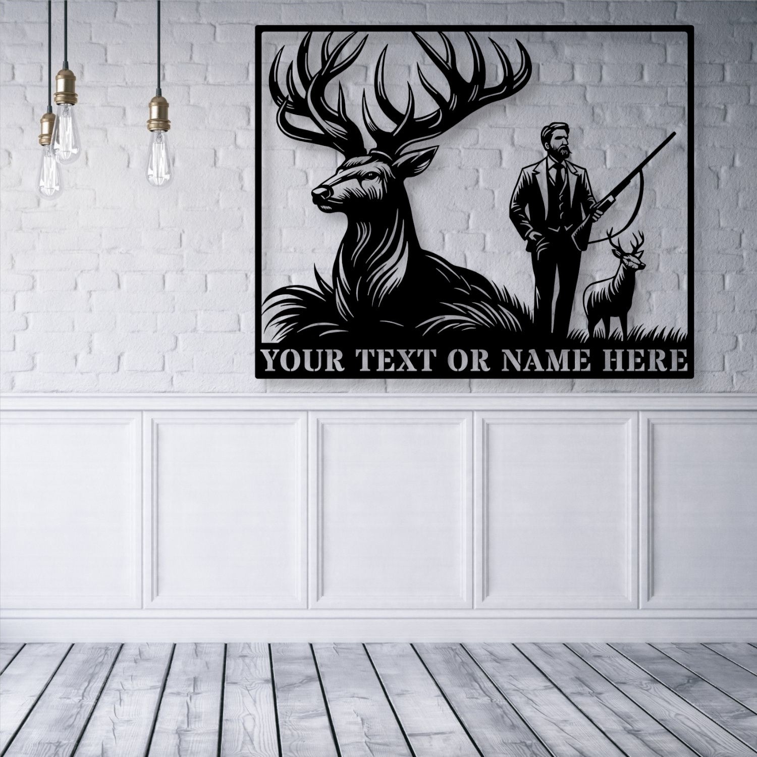 Personalized Hunting Cabin Name Metal Sign. Custom Deer Hunter Wall Decor Gift. Huntsman Wall Hanging. Hunting Lodge Decoration Gift. Personal Cabin Decor Gift