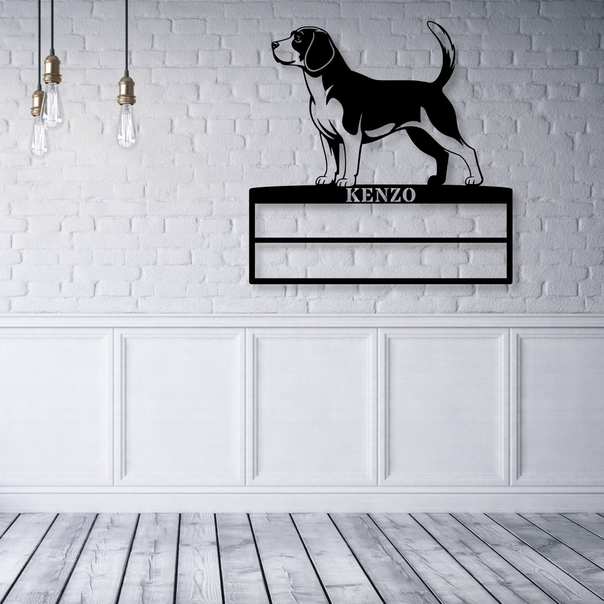 Personalized Beagle Rosette Metal Sign Champion Display