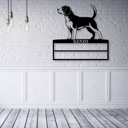 Personalized Beagle Rosette Metal Sign Champion Display