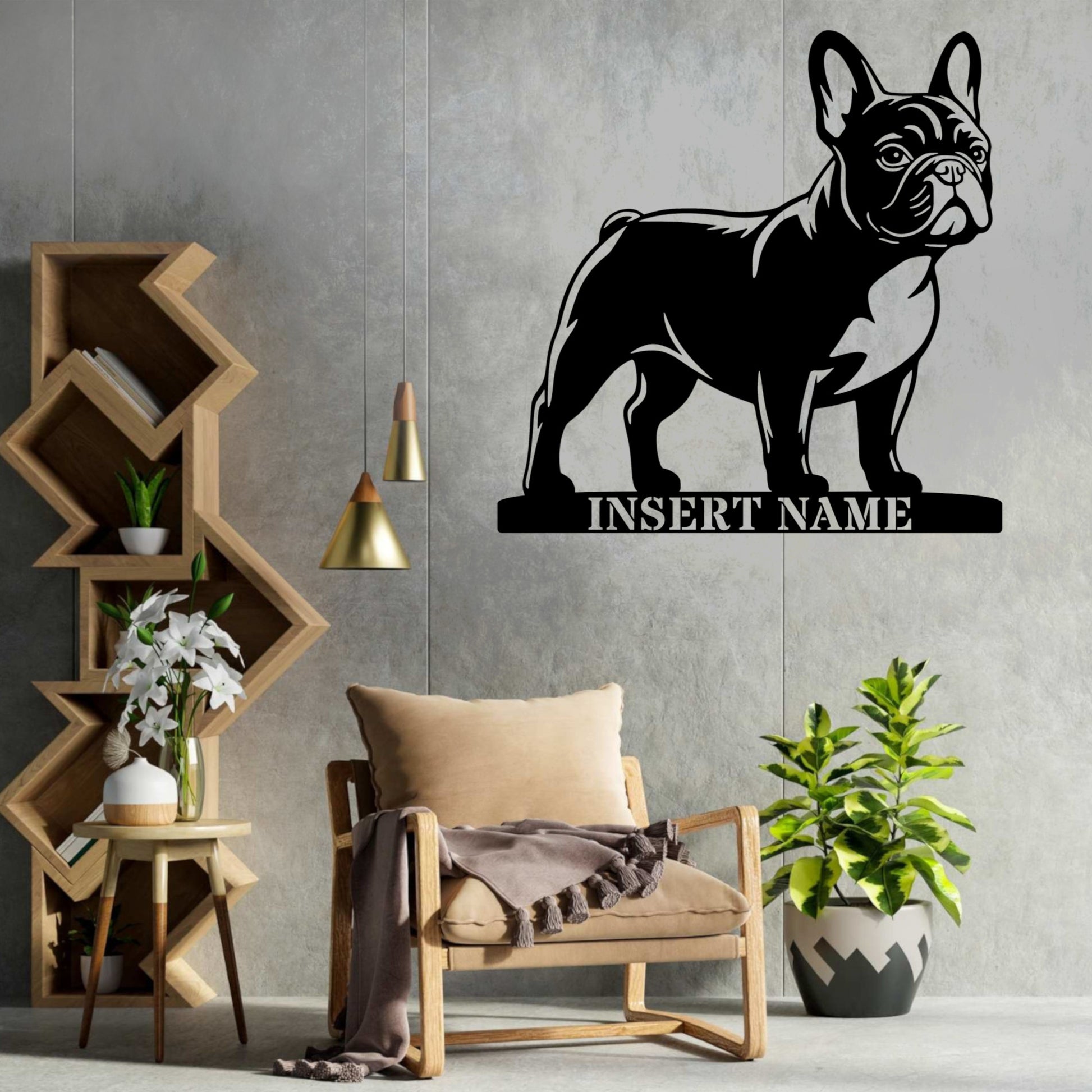 Personalized French Bulldog Metal Sign. Custom Dog Owner Wall Decor Gift