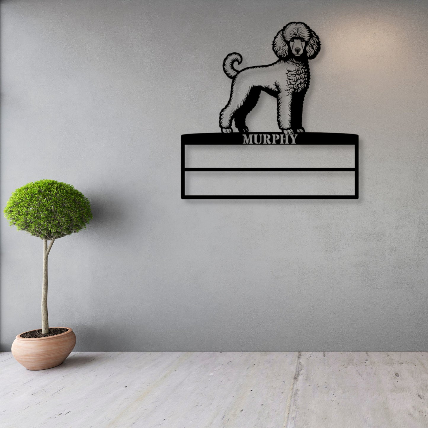 Personalized Poodle Dog Rosette Metal Sign. Custom Champion Ribbon Display