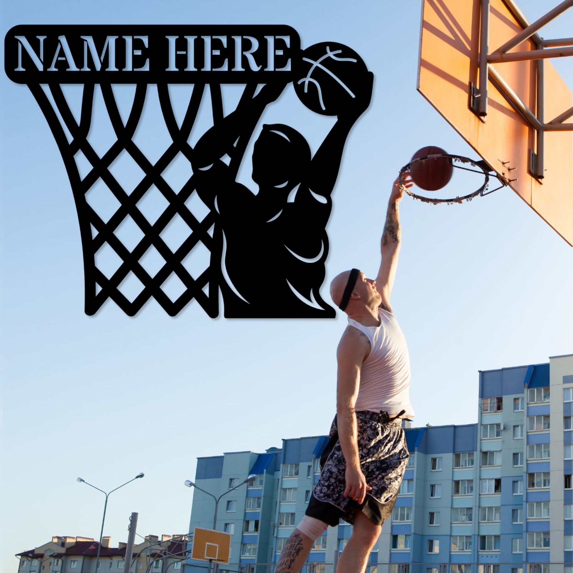 Personalized Basketball Player Name Metal Sign. Custom Basket Wall Decor Gift. Basket Display Wall Hanging. Customized Sports Birthday Gift