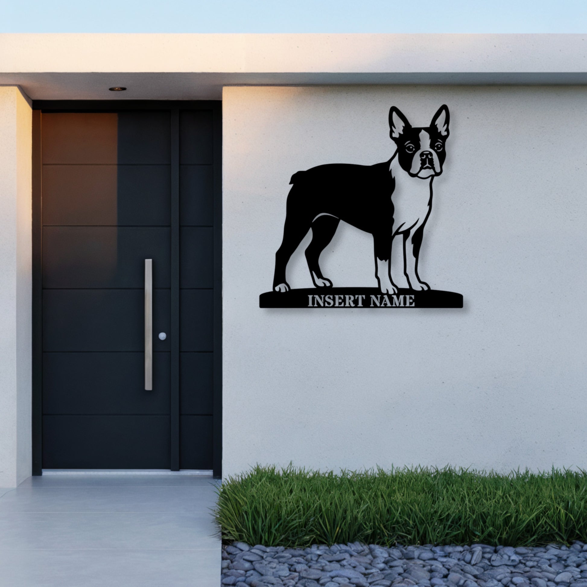Personalized Boston Terrier Name Metal Sign. Custom Dog Owner Wall Decor Gift