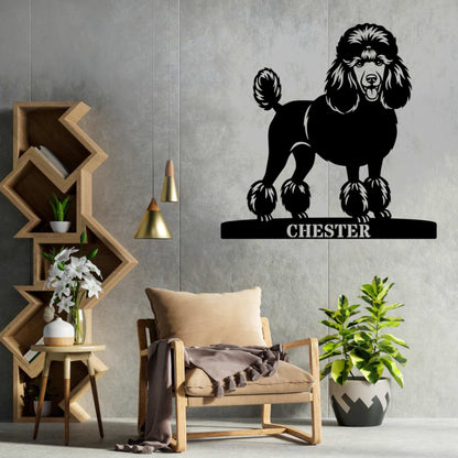 Poodle Personalized Name Metal Sign. Custom Dog Lover Wall Decor Gift