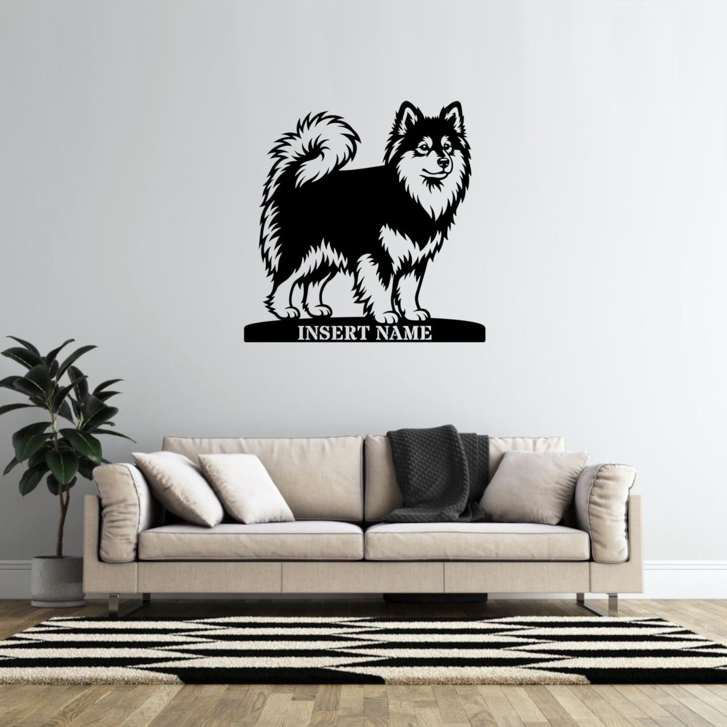 Personalized Finnish Lapphund Name Metal Sign. Custom Dog Owner Wall Decor Gift