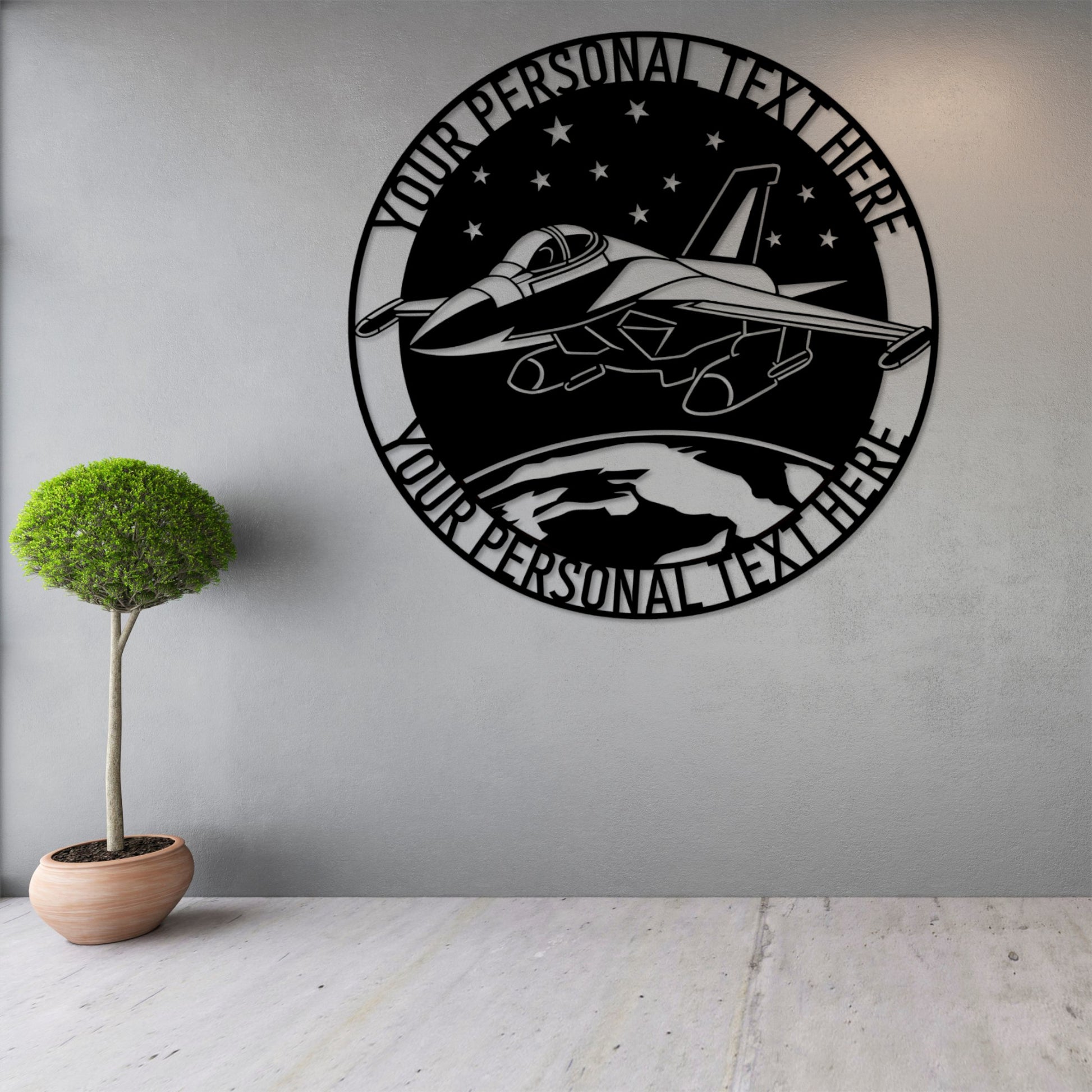 Personalized Fighter Pilot Metal Sign. Custom Jet Fighter Wall Decor Gift. Air Force Wall Hanging. Army Veteran Retirement.  Military Decor