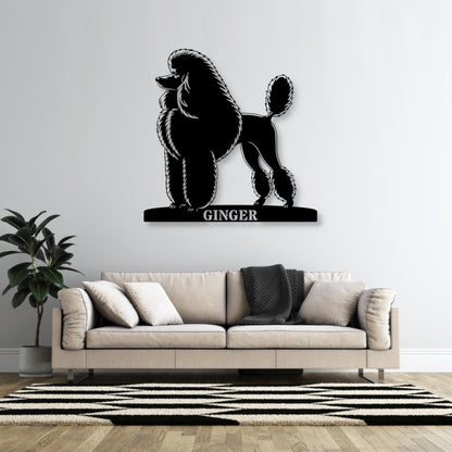 Personalized Dog Name Metal Sign. Custom Poodle Owner Wall Decor Gift