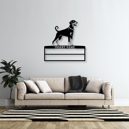 Personalized Dobermann Rosette Name Metal Sign Champion Display