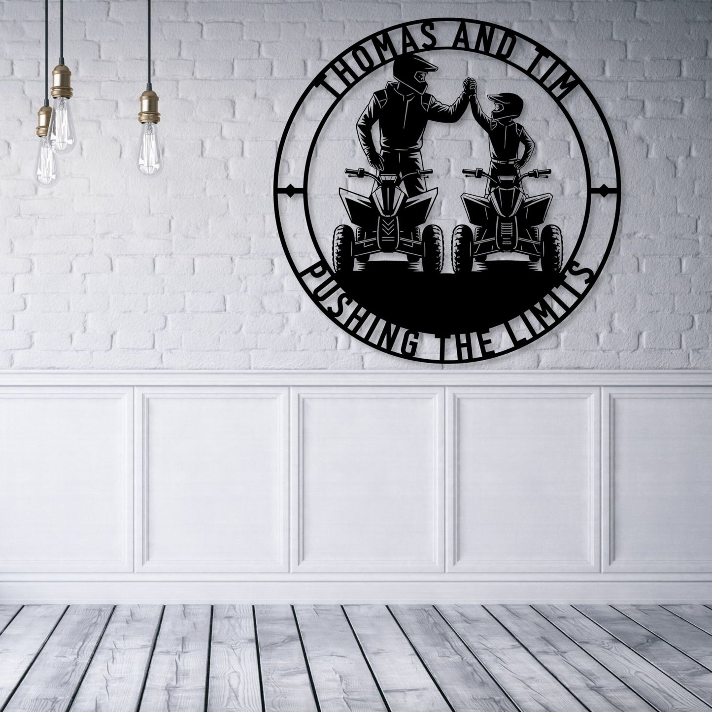 Personalized Father And Son ATV Metal Sign. Custom Quadbike Wall Decor