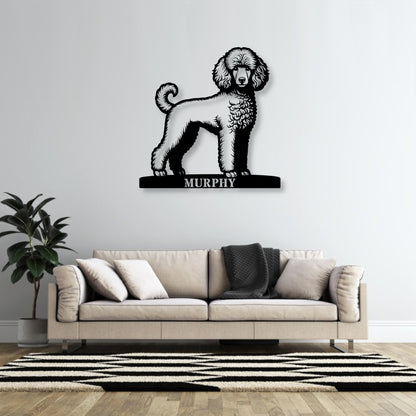 Personalized Poodle Dog Name Metal Sign. Custom Dog Owner Wall Decor Gift
