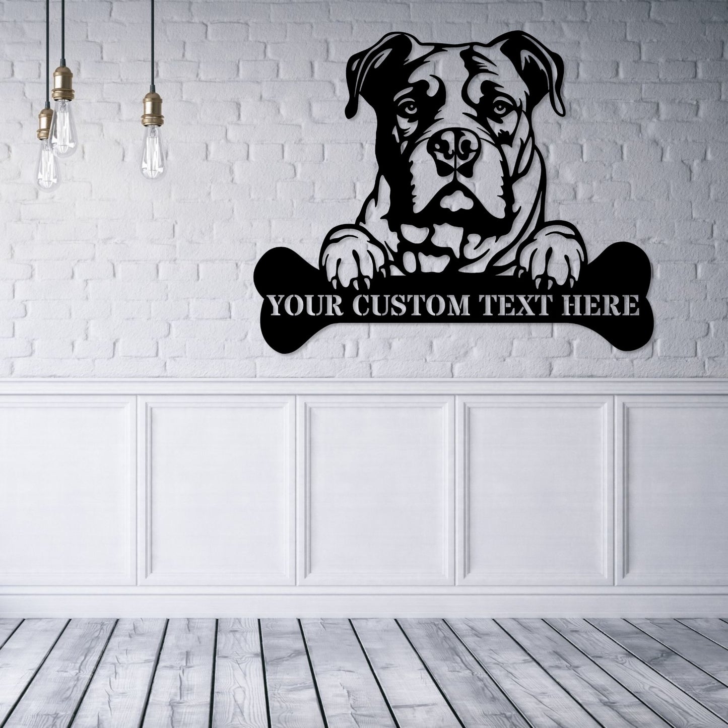 Personalized American Bulldog Name Metal Sign. Customizable Dog Owner Wall Decor Gift