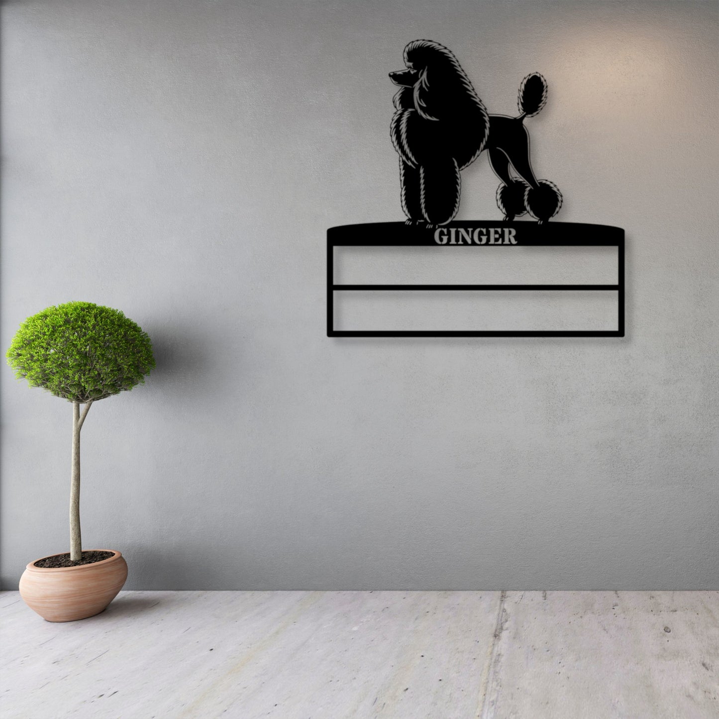 Personalized Dog Rosette Metal Sign. Custom Poodle Champion Ribbon Display