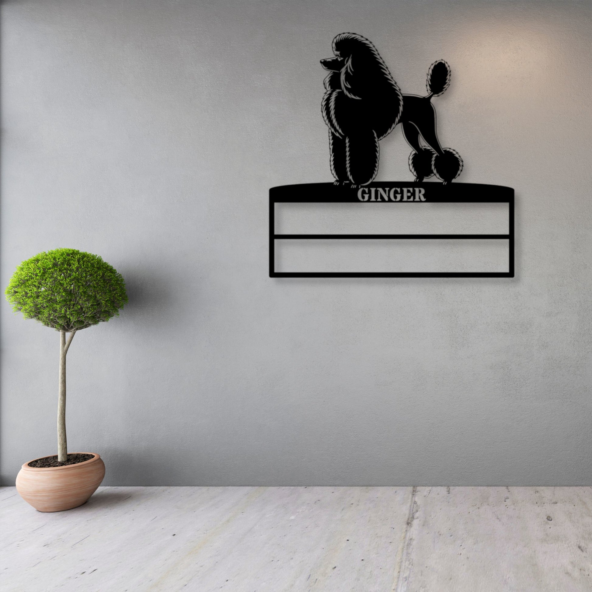 Personalized Dog Rosette Metal Sign. Custom Poodle Champion Ribbon Display