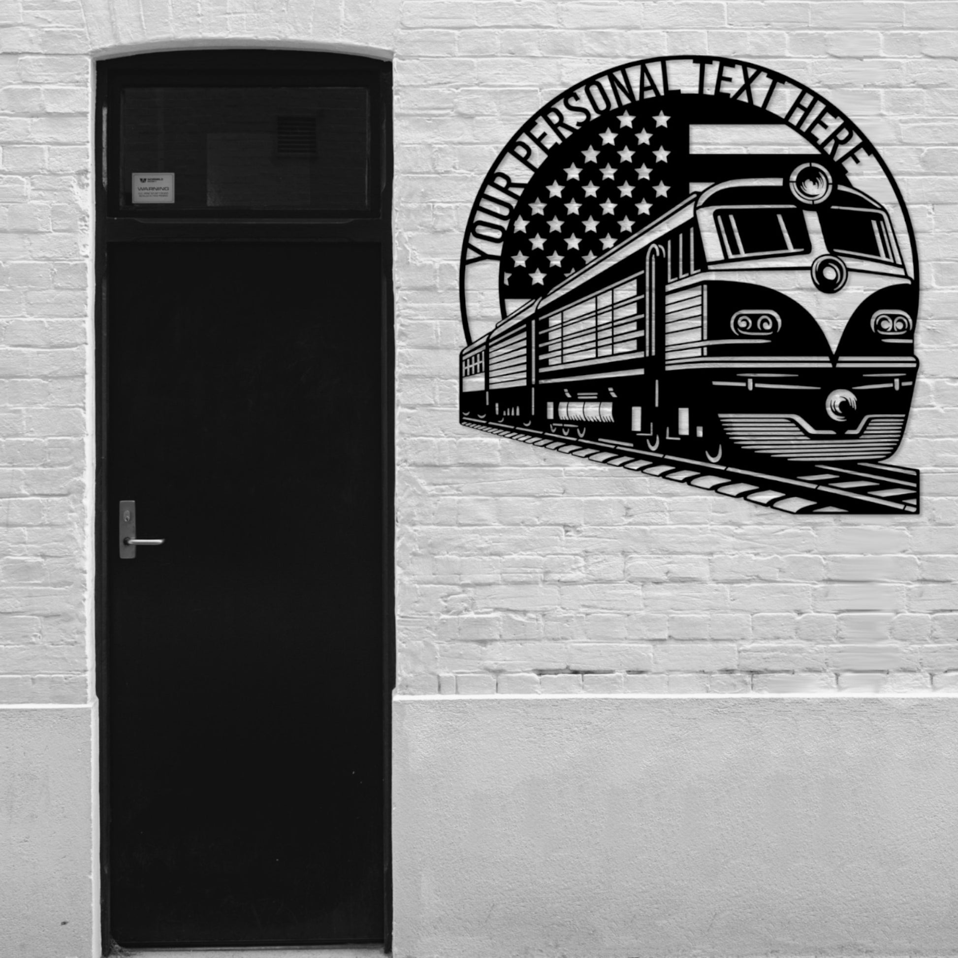 Personalized US Train Lover Metal Sign. Custom American Railroad Wall Decor Gift