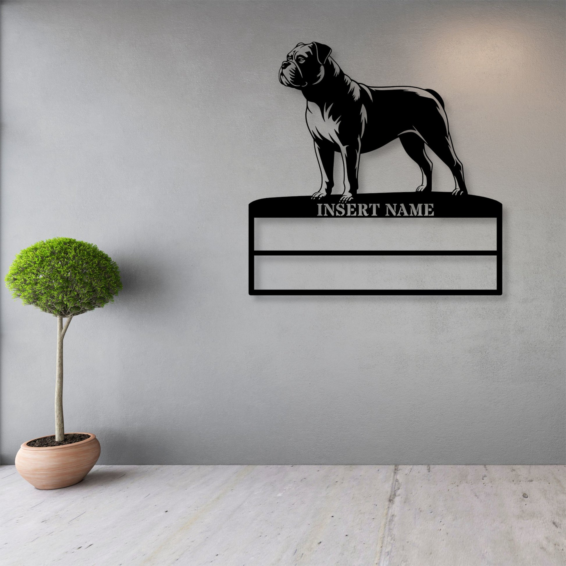 Personalized American Bulldog Rosette Metal Sign Champion Display