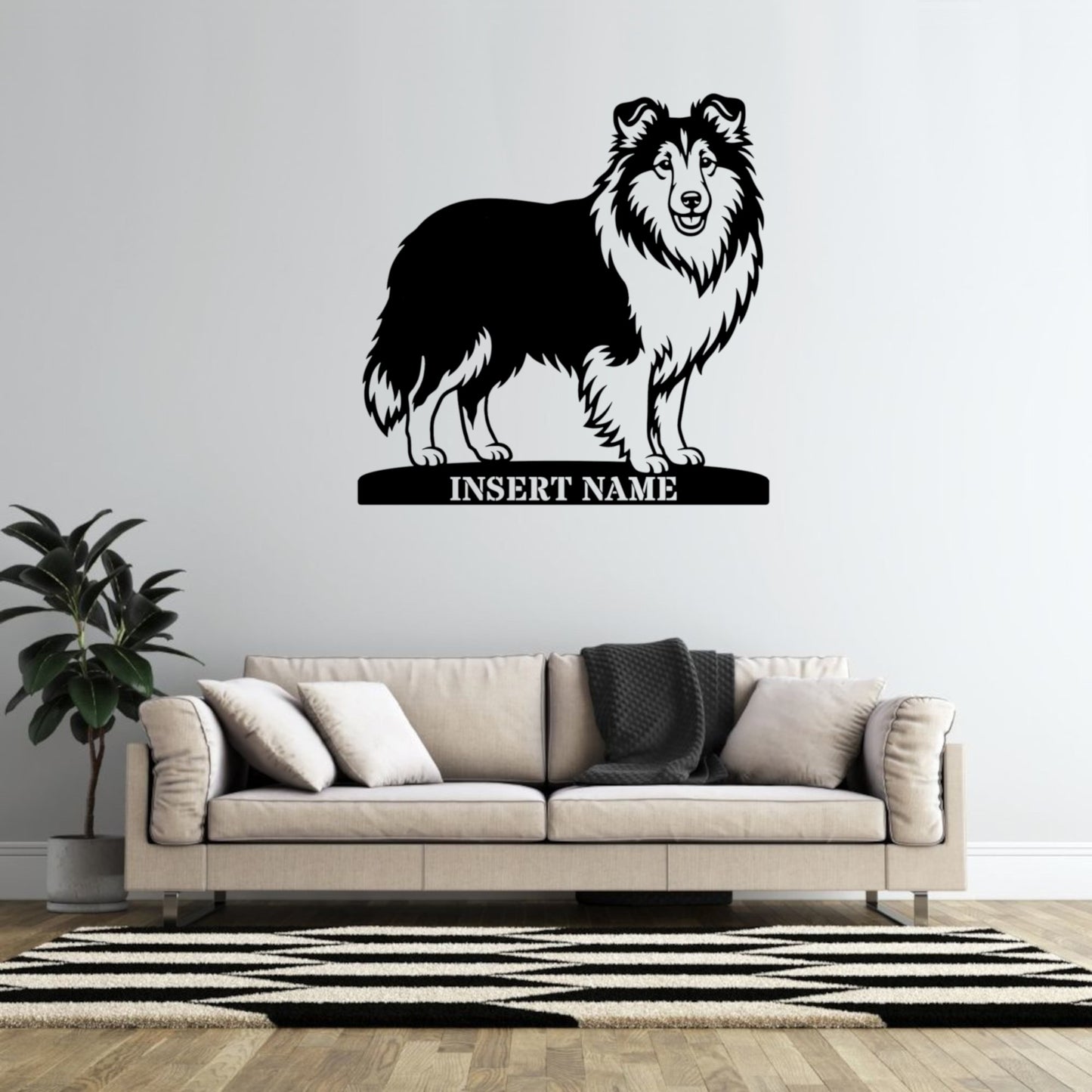 Personalized Shetland Sheepdog Name Metal Sign. Custom Dog Owner Wall Decor Gift