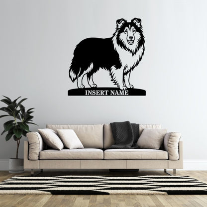 Personalized Shetland Sheepdog Name Metal Sign. Custom Dog Owner Wall Decor Gift