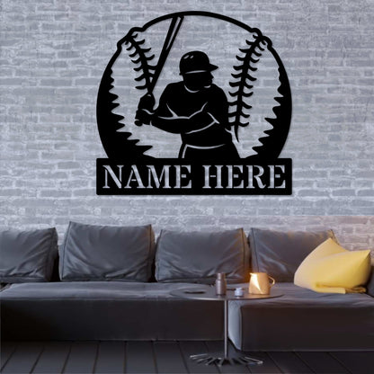 Personalized Baseball Player Name Metal Sign. Custom Softball Wall Decor Gift. Sports Sign Wall Hanging. Customized Softball Steel Sign Gift