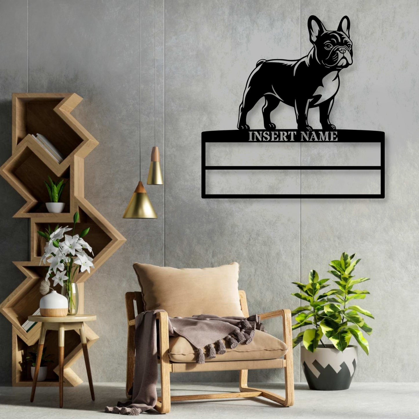 Personalized French Bulldog Rosette Metal Sign Champion Display