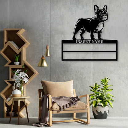 Personalized French Bulldog Rosette Metal Sign Champion Display