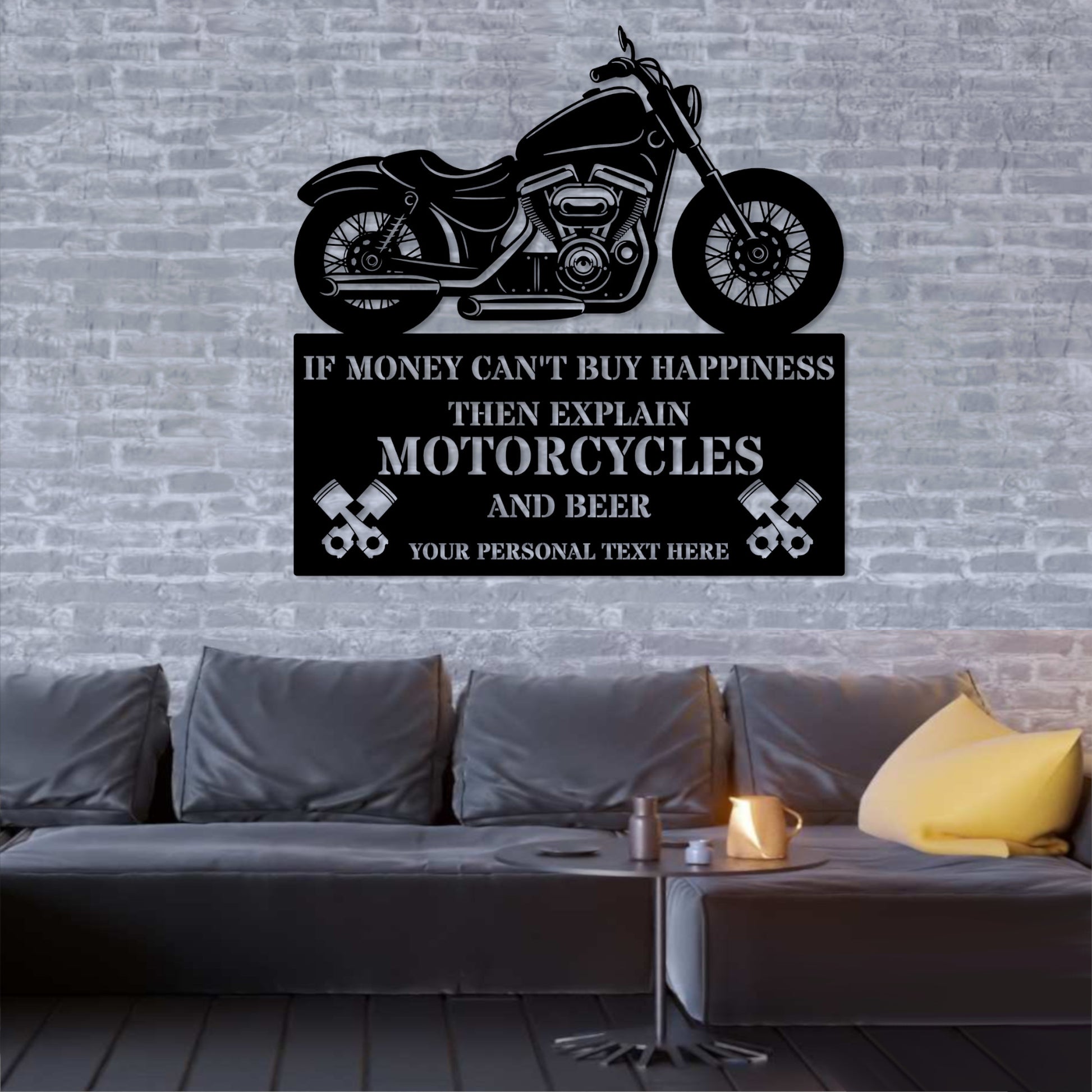 Personalized Motorcycle Name Metal Sign. Custom Biker Wall Decor Gift. Personal Vintage Motorbike Sign. Motorcyclist. Garage Wall Hanging