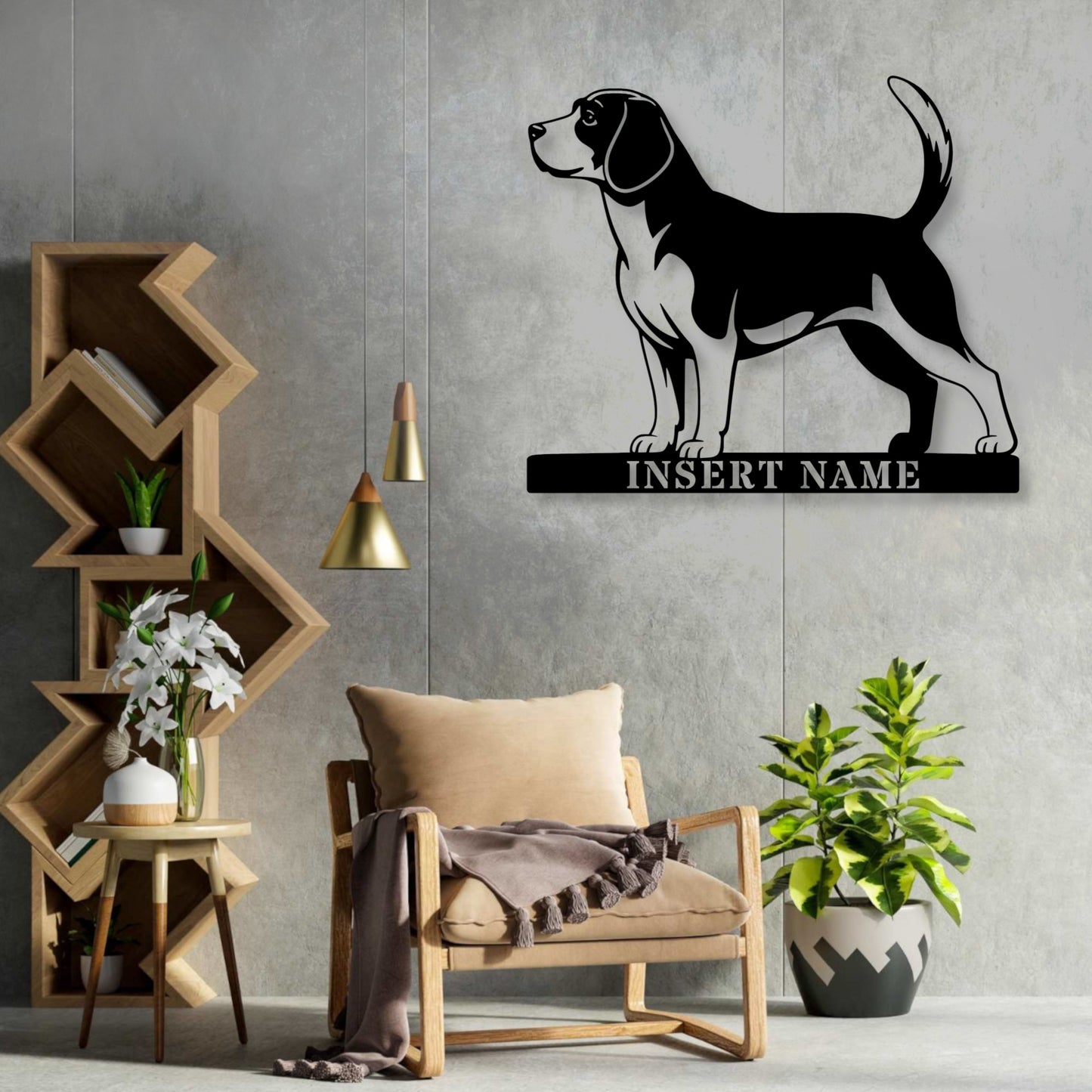Personalized Beagle Metal Sign. Custom Dog Owner Wall Decor Gift
