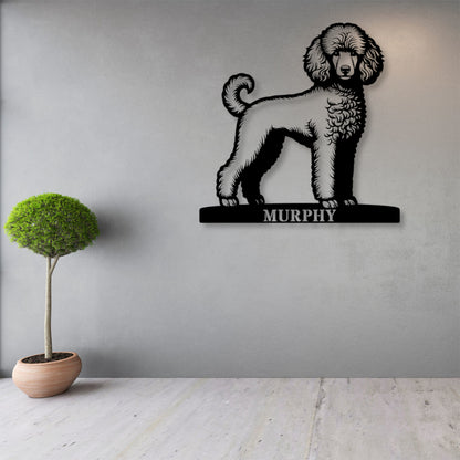 Personalized Poodle Dog Name Metal Sign. Custom Dog Owner Wall Decor Gift