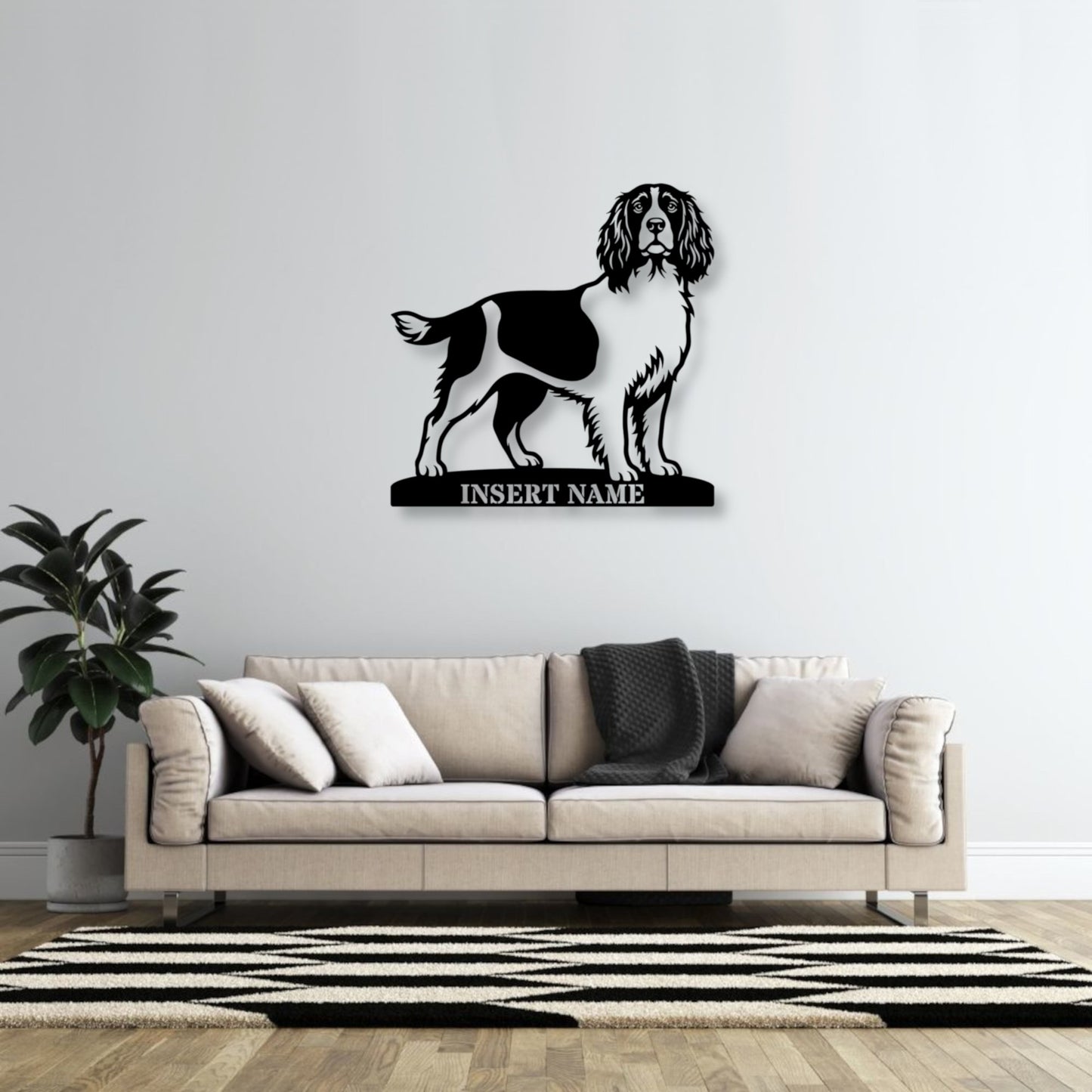 Personalized English Springer Spaniel Metal Sign. Custom Dog Owner Wall Decor Gift