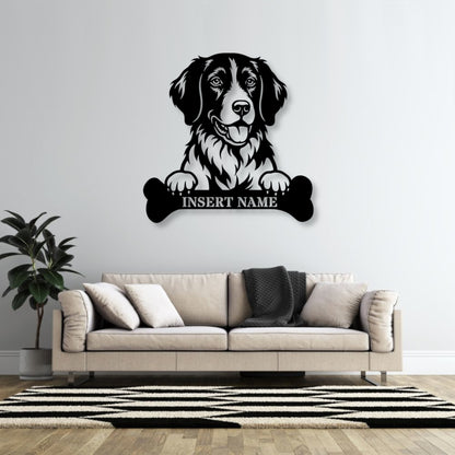 Personalized Small Munsterlander With Bone Metal Sign. Custom Dog Name Decor