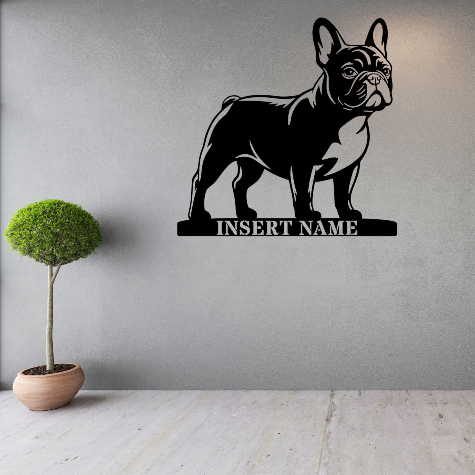 Personalized French Bulldog Metal Sign. Custom Dog Owner Wall Decor Gift